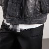 Logo-Appliquéd Straight-Leg Leather Trousers - CU Logo-Appliquéd Straight-Leg Leather Trousers - CU