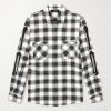 Bones Appliquéd Frayed Checked Cotton-Flannel Overshirt Bones Appliquéd Frayed Checked Cotton-Flannel Overshirt