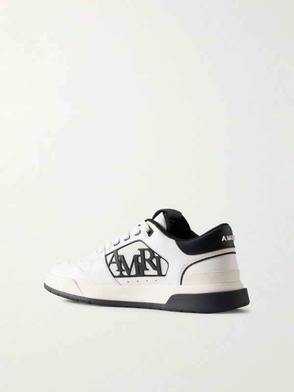 Classic Low Two-Tone Perforated Leather Sneakers - BK