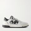 Classic Low Two-Tone Perforated Leather Sneakers