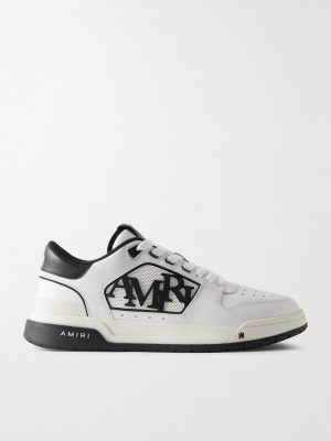 Classic Low Two-Tone Perforated Leather Sneakers