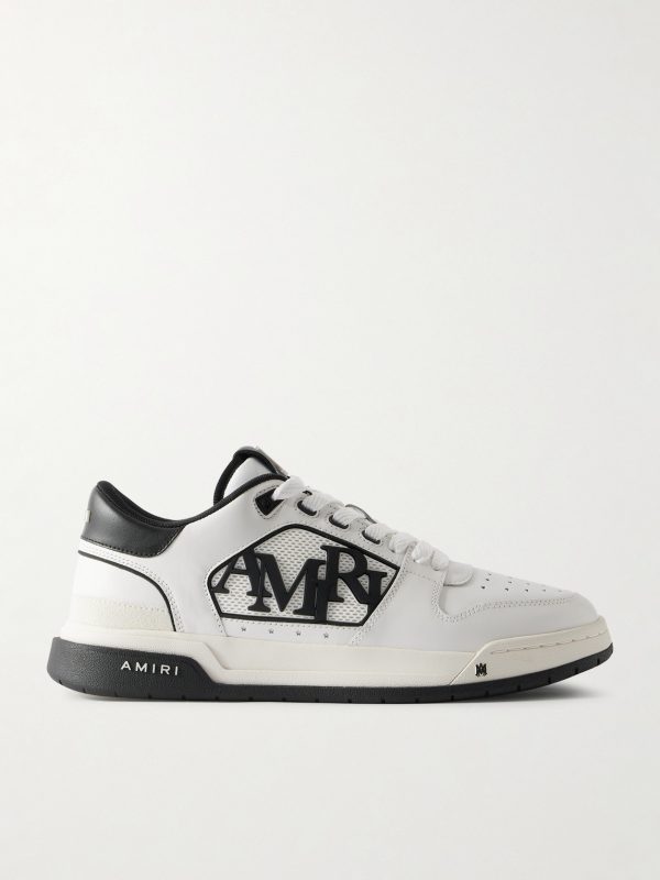 Classic Low Two-Tone Perforated Leather Sneakers