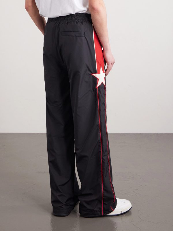 Straight-Leg Logo-Embroidered Striped Shell Sweatpants - BK Straight-Leg Logo-Embroidered Striped Shell Sweatpants - BK