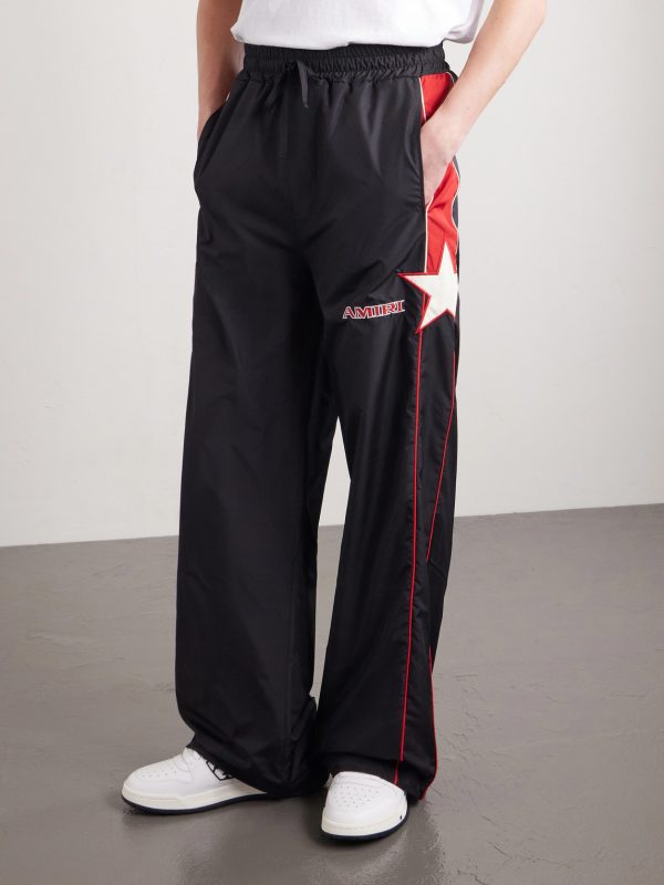 Straight-Leg Logo-Embroidered Striped Shell Sweatpants - FR Straight-Leg Logo-Embroidered Striped Shell Sweatpants - FR