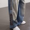 Straight-Leg Distressed Studded Jeans - CU