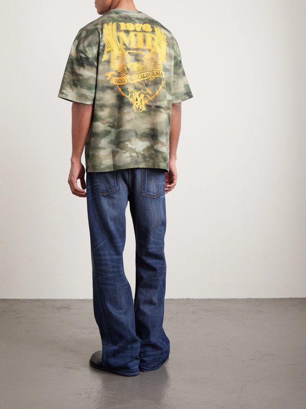 AMIRI Eagle Camouflage and Logo-Print Cotton-Jersey T-Shirt - BK AMIRI Eagle Camouflage and Logo-Print Cotton-Jersey T-Shirt - BK