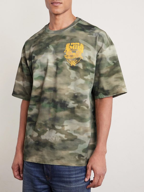 AMIRI Eagle Camouflage and Logo-Print Cotton-Jersey T-Shirt - FR AMIRI Eagle Camouflage and Logo-Print Cotton-Jersey T-Shirt - FR