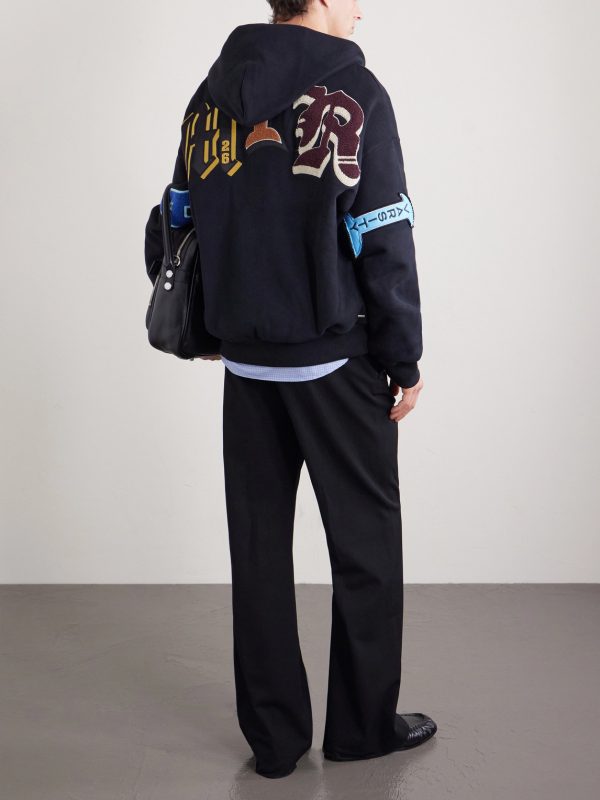 Varsity Patch Oversized Logo-Appliquéd Printed Cotton-Blend Jersey Hoodie - BK Varsity Patch Oversized Logo-Appliquéd Printed Cotton-Blend Jersey Hoodie - BK
