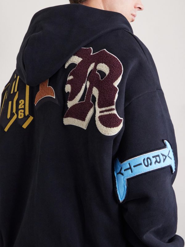 Varsity Patch Oversized Logo-Appliquéd Printed Cotton-Blend Jersey Hoodie - CU Varsity Patch Oversized Logo-Appliquéd Printed Cotton-Blend Jersey Hoodie - CU