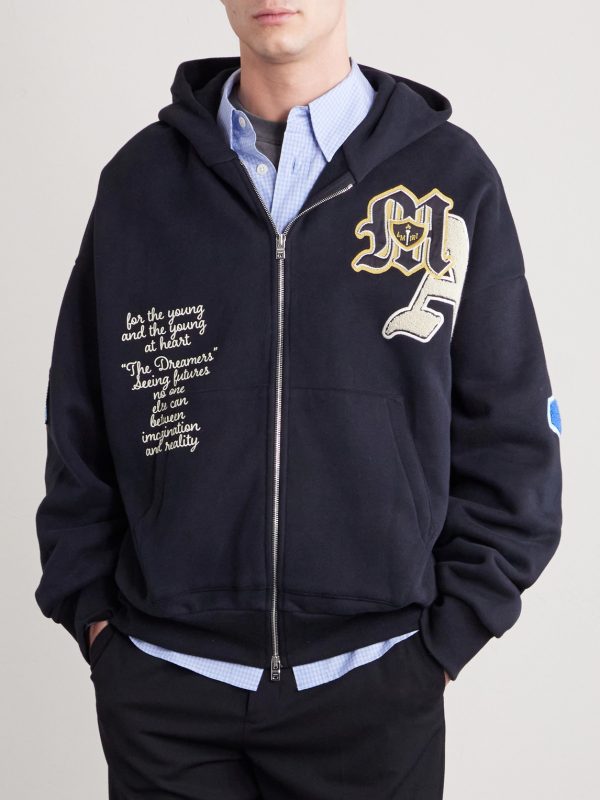 Varsity Patch Oversized Logo-Appliquéd Printed Cotton-Blend Jersey Hoodie - FR Varsity Patch Oversized Logo-Appliquéd Printed Cotton-Blend Jersey Hoodie - FR