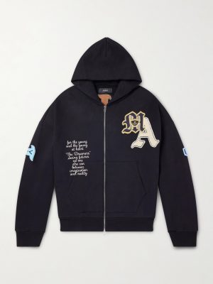 Varsity Patch Oversized Logo-Appliquéd Printed Cotton-Blend Jersey Hoodie