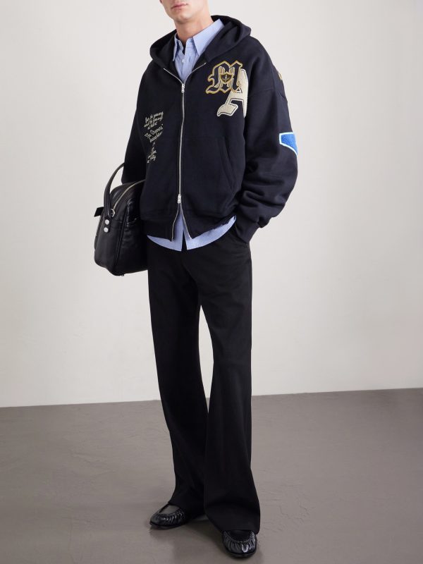 Varsity Patch Oversized Logo-Appliquéd Printed Cotton-Blend Jersey Hoodie - OU Varsity Patch Oversized Logo-Appliquéd Printed Cotton-Blend Jersey Hoodie - OU