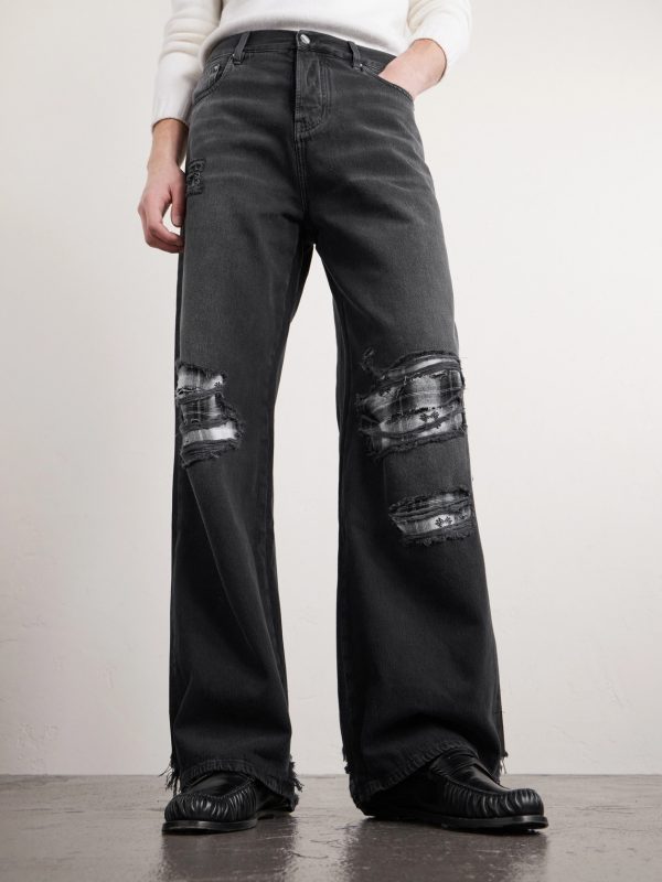 Distressed Wide-Leg Jeans - CU Distressed Wide-Leg Jeans - CU