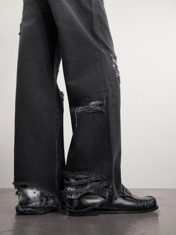 Distressed Wide-Leg Jeans - E2 Distressed Wide-Leg Jeans - E2