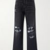 Distressed Wide-Leg Jeans Distressed Wide-Leg Jeans