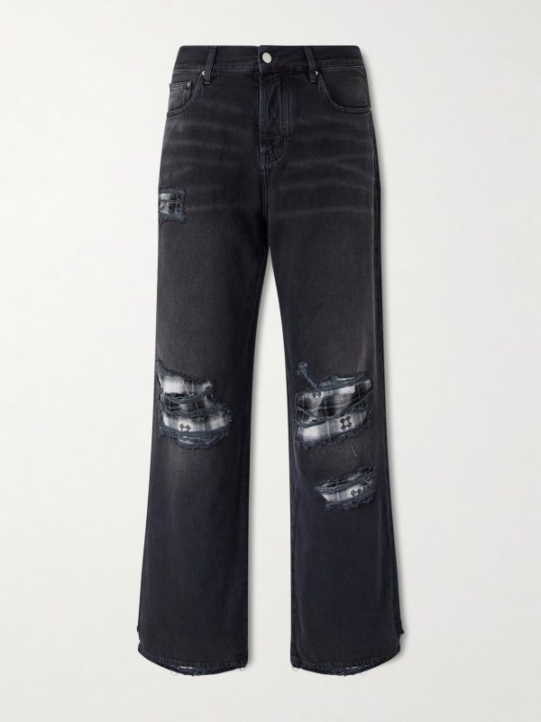 Distressed Wide-Leg Jeans Distressed Wide-Leg Jeans