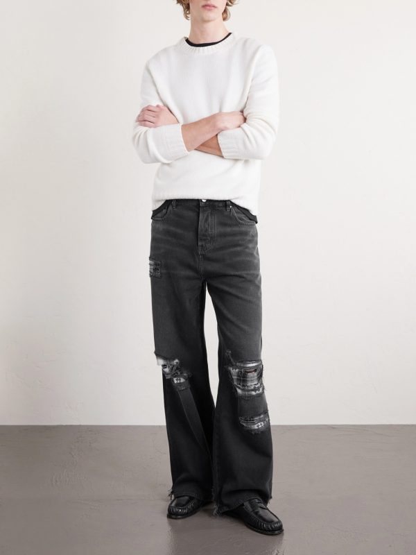 Distressed Wide-Leg Jeans - OU Distressed Wide-Leg Jeans - OU