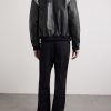 Bones Snake-Effect Panelled Studded Logo-Embroidered Leather Jacket - BK