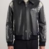 Bones Snake-Effect Panelled Studded Logo-Embroidered Leather Jacket - FR