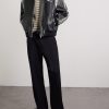 Bones Snake-Effect Panelled Studded Logo-Embroidered Leather Jacket - OU