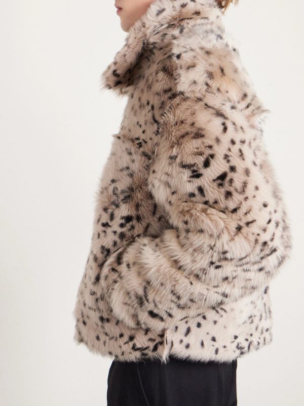 Leather-Trimmed Plush Jacket - CU
