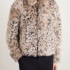 Leather-Trimmed Plush Jacket - FR