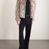 Leather-Trimmed Plush Jacket - OU