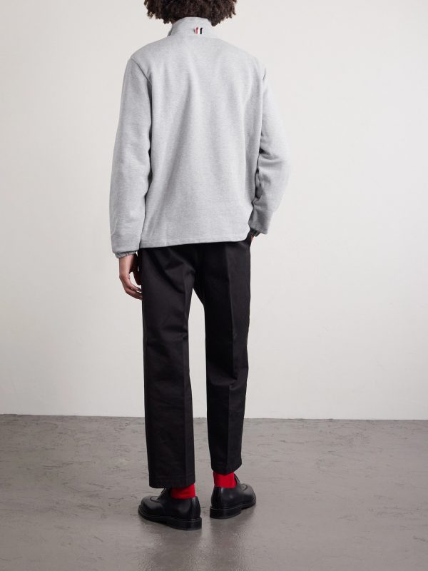 Logo-Appliquéd Cotton-Jersey Half-Zip Sweatshirt - BK Logo-Appliquéd Cotton-Jersey Half-Zip Sweatshirt - BK