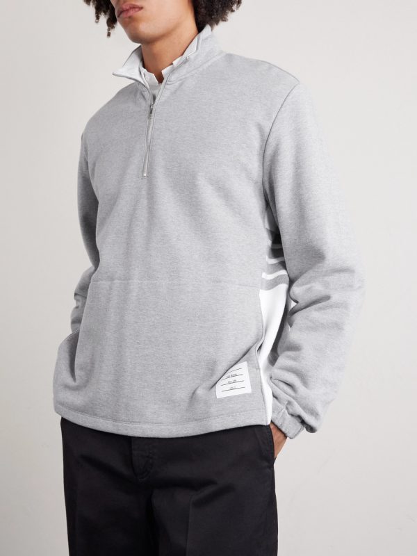 Logo-Appliquéd Cotton-Jersey Half-Zip Sweatshirt - FR Logo-Appliquéd Cotton-Jersey Half-Zip Sweatshirt - FR