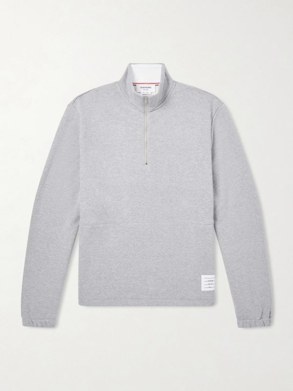 Logo-Appliquéd Cotton-Jersey Half-Zip Sweatshirt Logo-Appliquéd Cotton-Jersey Half-Zip Sweatshirt