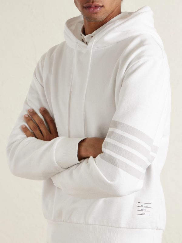 Logo-Appliquéd Striped Cotton-Jersey Hoodie - CU Logo-Appliquéd Striped Cotton-Jersey Hoodie - CU