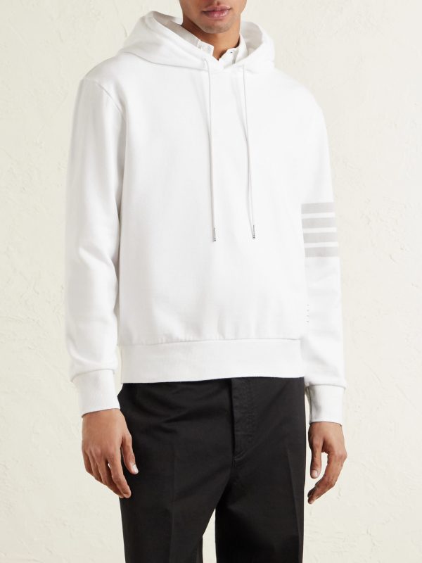 Logo-Appliquéd Striped Cotton-Jersey Hoodie - FR Logo-Appliquéd Striped Cotton-Jersey Hoodie - FR