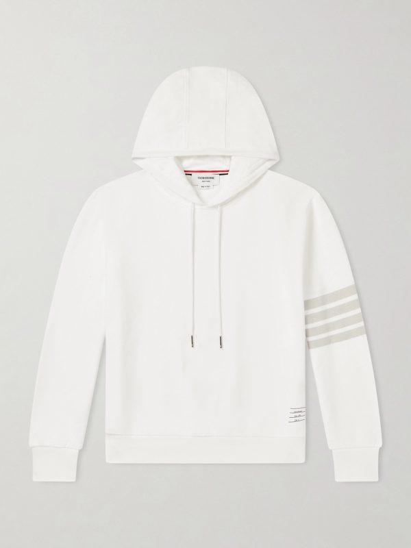 Logo-Appliquéd Striped Cotton-Jersey Hoodie Logo-Appliquéd Striped Cotton-Jersey Hoodie