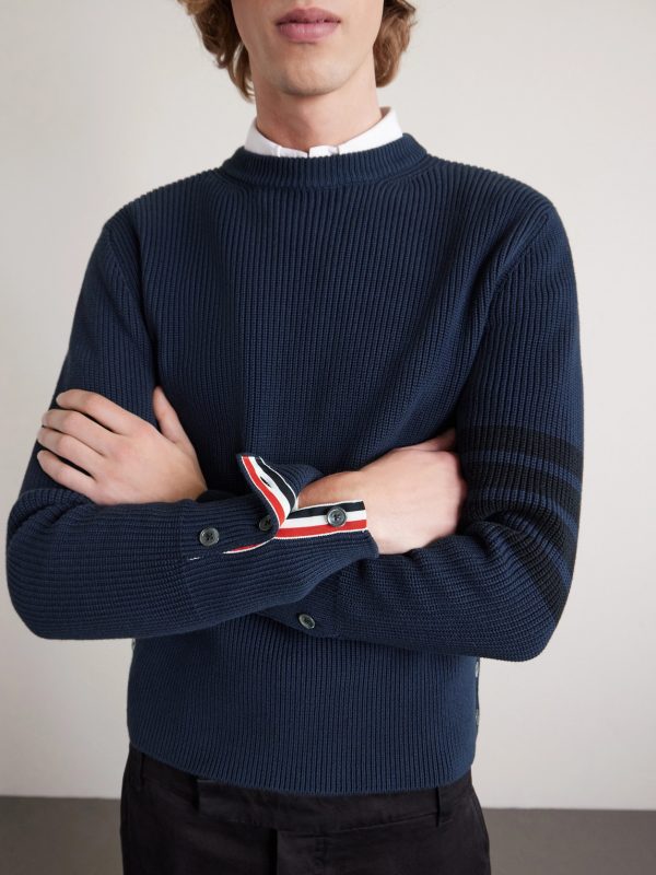 Slim-Fit Striped Cotton Sweater - CU Slim-Fit Striped Cotton Sweater - CU