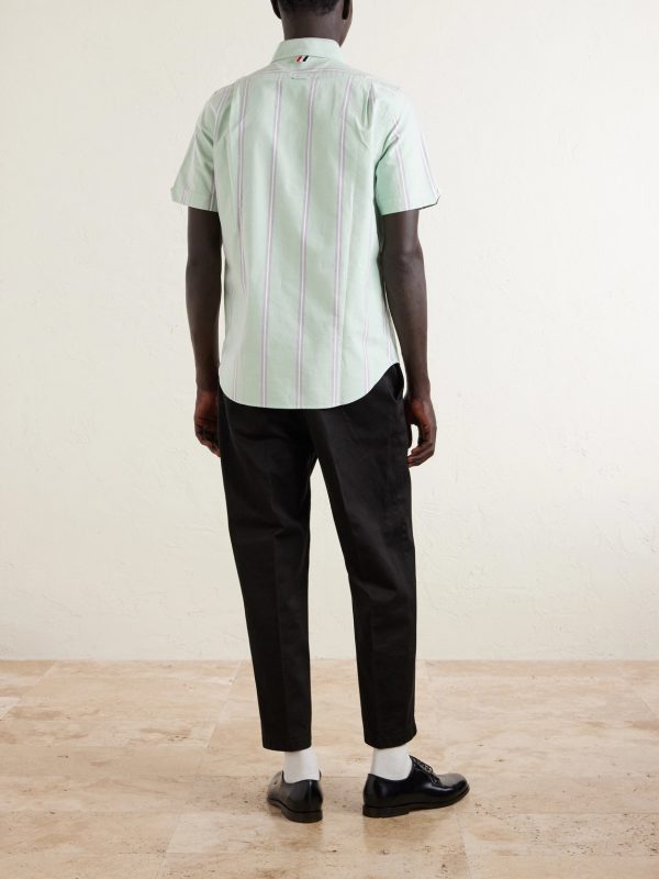 Button-Down Collar Striped Cotton Oxford Shirt - BK Button-Down Collar Striped Cotton Oxford Shirt - BK