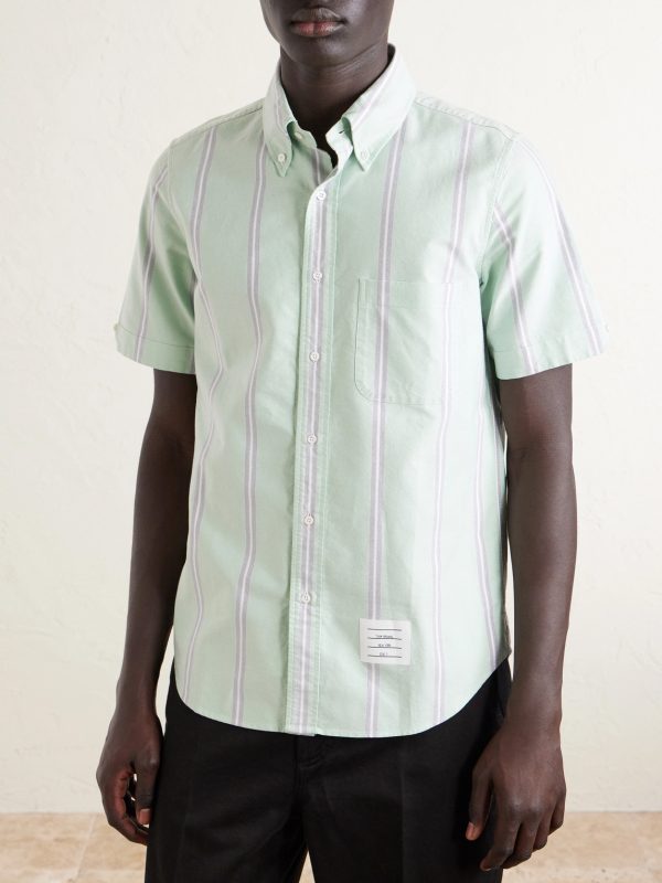 Button-Down Collar Striped Cotton Oxford Shirt - FR Button-Down Collar Striped Cotton Oxford Shirt - FR