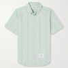 Button-Down Collar Striped Cotton Oxford Shirt Button-Down Collar Striped Cotton Oxford Shirt
