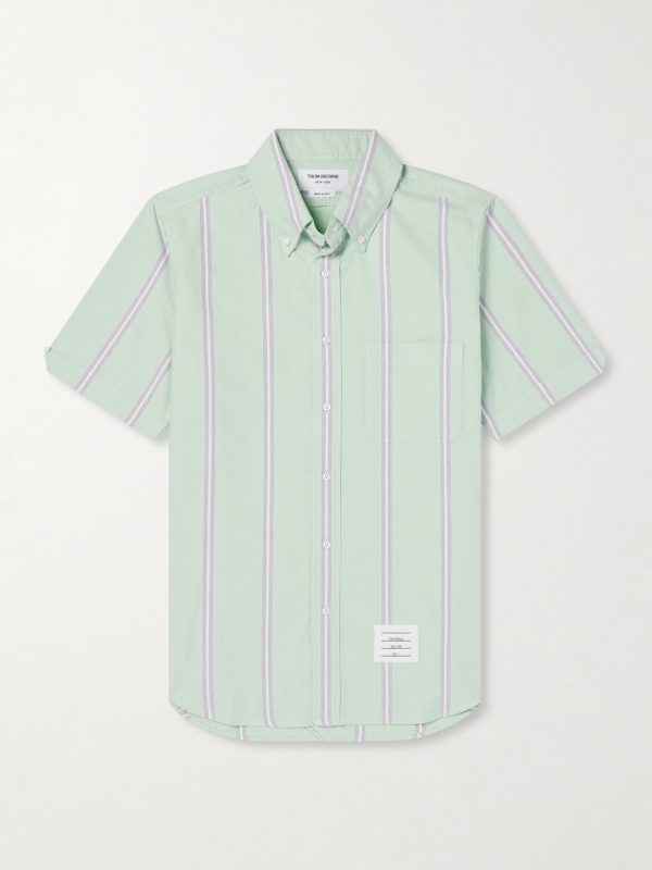 Button-Down Collar Striped Cotton Oxford Shirt Button-Down Collar Striped Cotton Oxford Shirt