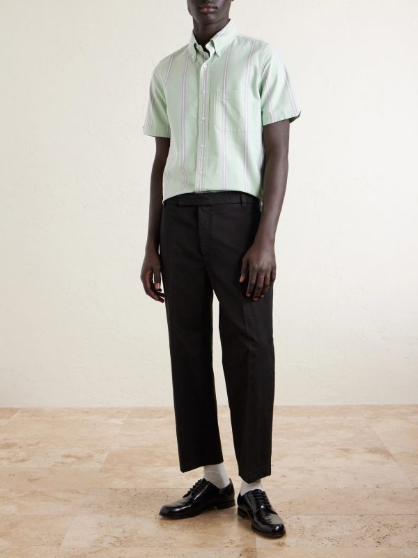 Button-Down Collar Striped Cotton Oxford Shirt - OU Button-Down Collar Striped Cotton Oxford Shirt - OU