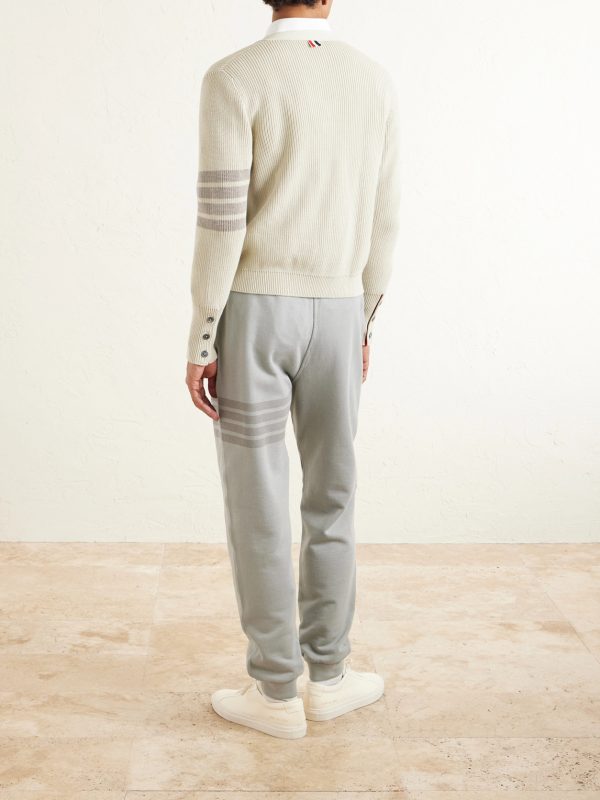 Straight-Leg Striped Cotton-Jersey Sweatpants - BK Straight-Leg Striped Cotton-Jersey Sweatpants - BK