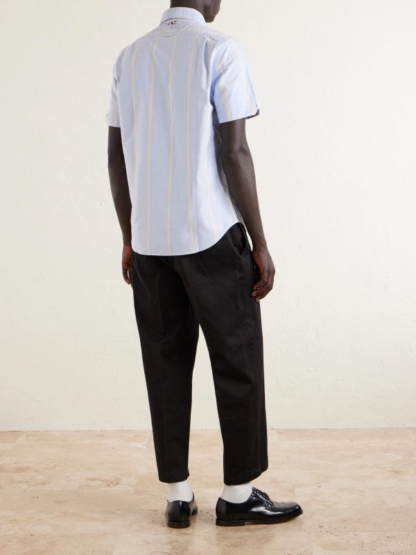 Button-Down Collar Striped Cotton Oxford Shirt - BK Button-Down Collar Striped Cotton Oxford Shirt - BK