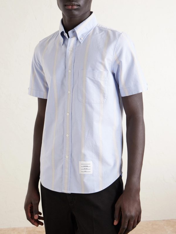 Button-Down Collar Striped Cotton Oxford Shirt - FR Button-Down Collar Striped Cotton Oxford Shirt - FR