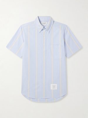 Button-Down Collar Striped Cotton Oxford Shirt Button-Down Collar Striped Cotton Oxford Shirt