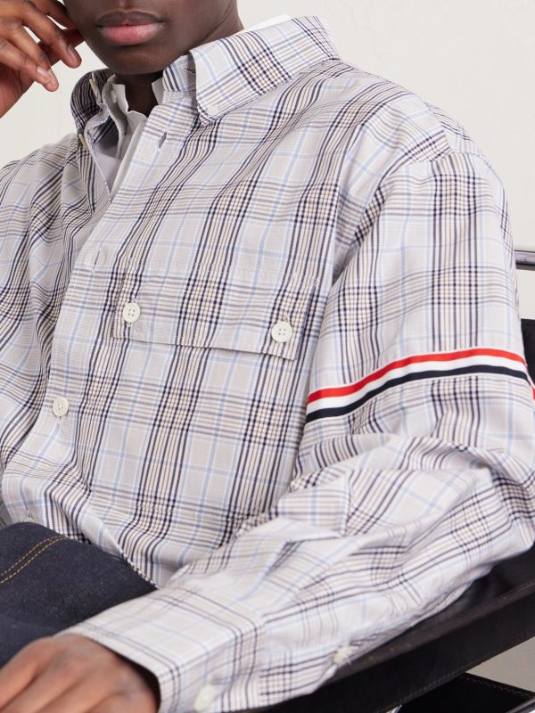 Oversized Button-Down Collar Checked Cotton-Poplin Shirt - CU Oversized Button-Down Collar Checked Cotton-Poplin Shirt - CU