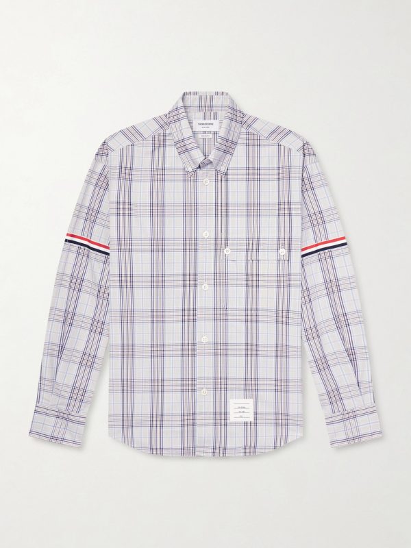 Oversized Button-Down Collar Checked Cotton-Poplin Shirt Oversized Button-Down Collar Checked Cotton-Poplin Shirt