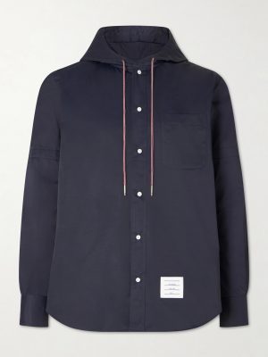 Logo-Appliquéd Shell Hooded Jacket