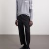 Striped Linen and Cotton-Blend Polo Sweater - OU Striped Linen and Cotton-Blend Polo Sweater - OU