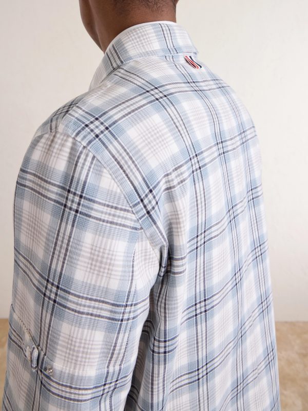 Checked Cotton-Blend Crepe Overshirt - E1