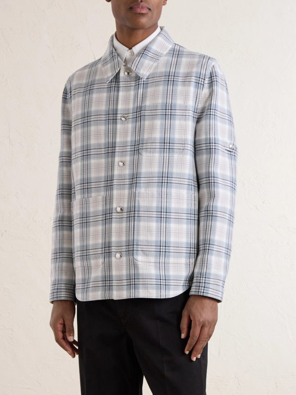 Checked Cotton-Blend Crepe Overshirt - FR