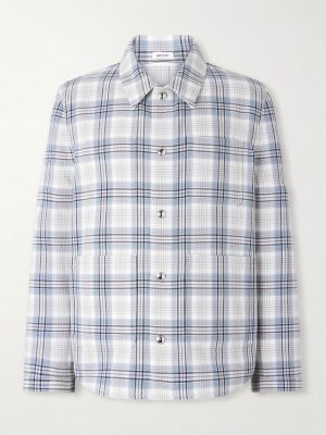 Checked Cotton-Blend Crepe Overshirt